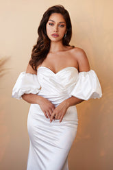 Satin Sadie Gown White